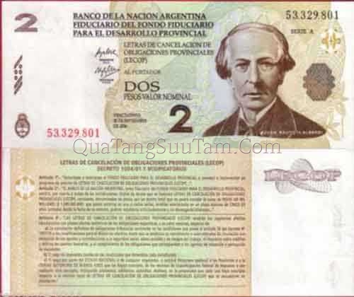 ARGENTINA BANCO DE LA NACION 2 PESOS 2006 LECOP Emergency note