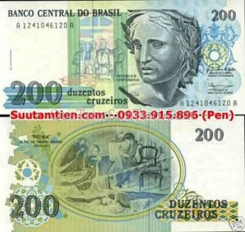 Brazil 200 Cruzeiros 1989_ 35K
